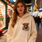 🎄🎅JULREA 50 % RABATT!!🎁Söt fleecefodrad huvtröja med huva med motiv av en höglandsko🦬
