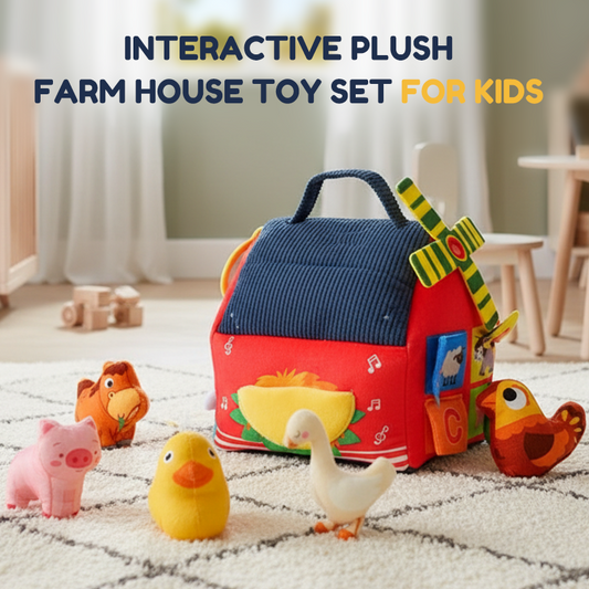 ⏳ Begränsad tid 50% rabatt 🔥 Interactive Plush Farm House Toy Set for Kids