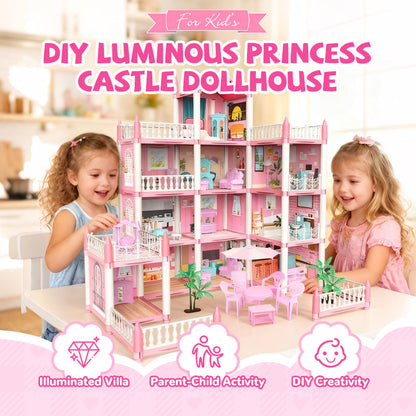 DIY Luminous Princess Castle Dollhouse
