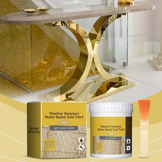 🏠Wasserbasierte, wetterbeständige Goldfarbe