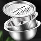🥣 50% RABATT NU! Multifunktionell behållare i rostfritt stål från Tyskland – 3‑delat set – perfekt för siktning, rivning & förvaring – livsmedelsklassat 201 rostfritt stål 🍽️✨