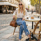🌸 Raka Jeans med Blommönster för Dam – Trendigt Tryck, Bekväm Passform & Perfekt För En Färgstark Look 💙