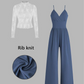 👗🔥 50% RABATT! Tvådelat Set – Spetstopp & Jumpsuit