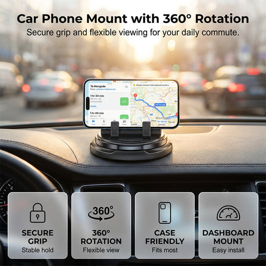 🔥 50% rabatt 🚗 360° roterande mobilhållare för bilen – stabil, stilren & perfekt för handsfree-körning 📱✨
