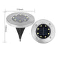 Solcellsdriven marklampa i rostfritt stål med 8 LED-lampor