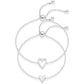 💖 2-pack Matchande Armband med Hjärtformade Berlocker – Justerbara, Rostfritt Stål & Perfekt Som Present För Par 🎁