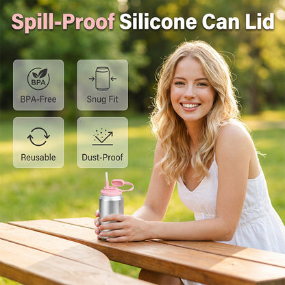 🥤☀️ Silikonlock med Sugrör för Dryckesburkar – Spillsäkert & Perfekt För Sommaren