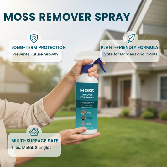 🌧️ Rengöringsspray för flera ytor av takmossa och alger