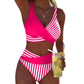 Randig Colorblock Bikini – Tvådelat Bikiniset för Dam