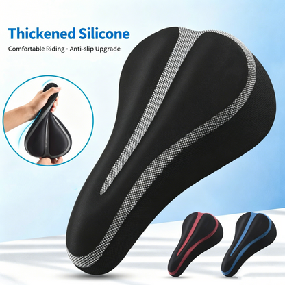 🚴 50% RABATT NU! 🍑 Dubbellagers gel & memory foam cykelsadelskydd – Avlastar tryckpunkter, absorberar stötar & håller dig bekväm på långa turer – aldrig mer sadelömhet ✨