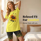 ✨ 👚 Set med mönstrad tunika och shorts för damer – avslappnad passform, slitsar i sidorna och iögonfallande mönster över hela plagget 🩳