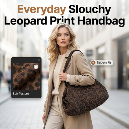 ✨NU 49% RABATT🐆 Avslappnad leopardmönstrad stor tygväska | Streetwear-stil, passar till varje look!