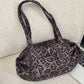 ✨NU 49% RABATT🐆 Avslappnad leopardmönstrad stor tygväska | Streetwear-stil, passar till varje look!