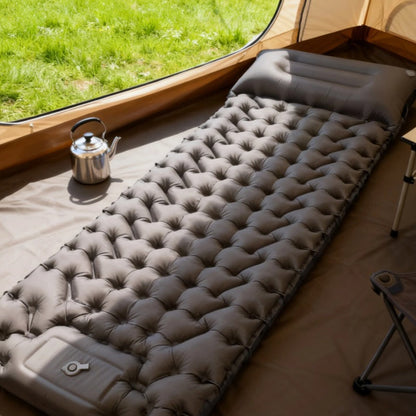 🏕️✨ 50% RABATT! Lätt Bärbar Luftmadrass – Ultratjock Komfort Med Inbyggd Fotpump & Kudde 🌙