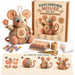 🧵🐭 Vintage Lapptäcksmus DIY-kit – Skapa Din Egen Charmiga 3D-Mus Med Allt Inkluderat 🎁