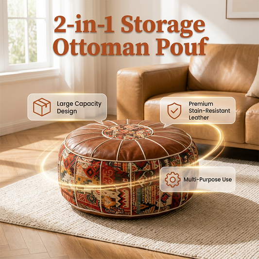 🪑✨ Multifunktionell Ottoman-Sittpuff Med Förvaring – Elegant Sittplats & Smart Förvaringslösning