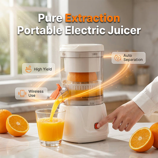 🍊 Bärbar Elektrisk Citruspress – Färsk Juice På Sekunder Med Automatisk Fruktköttsseparation ⚡