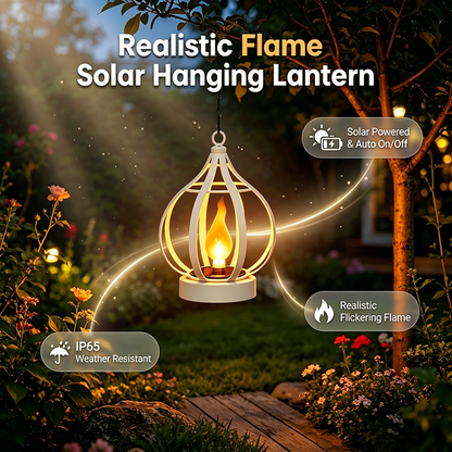 🔥🌙Realistisk hängande sollykta med låga🏡Perfekt för kvällssammankomster.