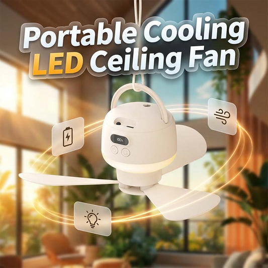 🏕️ 2-i-1 USB-Fläkt med LED-Belysning – Lätt, Tyst & Portabel