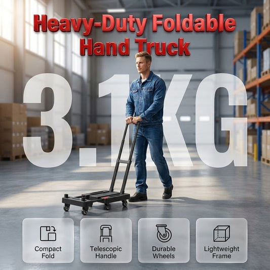 🛒 Hopfällbar Handkärra med 360° Hjul – Stark, Tyst & Enkel att Förvara