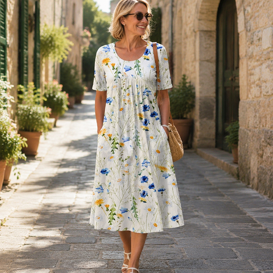 🌸 Casualklänning med Blommönster – Bekväm, Smickrande & Perfekt för Sommarens Alla Tillfällen