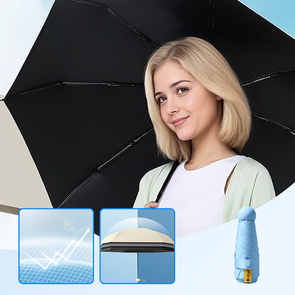 ☂️ 50% RABATT | Kompakt hopfällbart paraply – Endast 15 cm med UPF 50+ ☀️