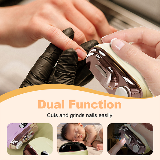✂️ 50% RABATT NU! 2‑i‑1 säker elektrisk nagelklippare – klipp & slipa på samma gång – med anti‑kläm, LED‑ljus & skonsam 360° slipning 🛡️💅