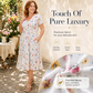 🌸 50 % RABATT NU! ✨ Blommig V-halsklänning med Twist i Midjan – Smickrande Passform & Elegant Komfort 👗