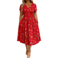🌸 50 % RABATT NU! ✨ Blommig V-halsklänning med Twist i Midjan – Smickrande Passform & Elegant Komfort 👗