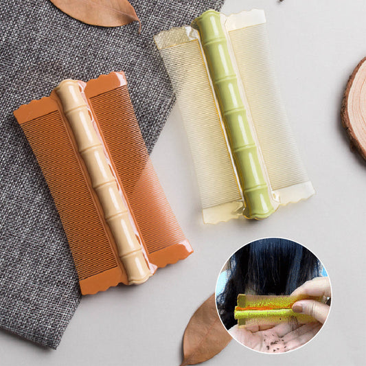 🎁 SPECIALGÅVA! 🌿 Dubbelsidig Hårkam i Bambu – Hjälper Till Att Avlägsna Mjäll & Rengöra Hårbotten ✨