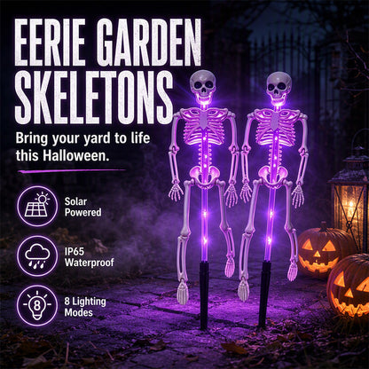 🎃💡 Solcellsdrivna skelettlampor för marken – lyser i mörkret, solcellsdrivna, enkla att installera. Perfekta för spökiga trädgårdar, verandor och gångvägar! 👻🪦✅