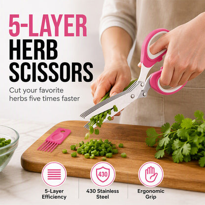 ✂️ 50 % RABATT NU! 🌿 5-i-1 Örtsax för Köket – Hacka Örter Snabbare & Enklare 🥗✨