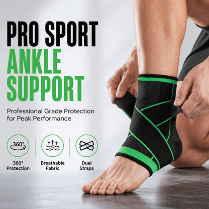 🧦50 % RABATT NU! 🦵 Justerbart Fotledsstöd med Dubbla Remmar – Professionellt Stöd för Sport, Träning & Vardag 💪