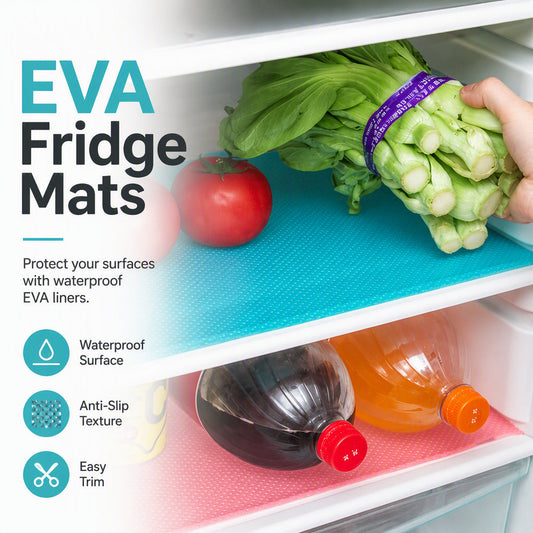 🧊 50 % RABATT NU! ✨ Vattentäta Kylskåpshyllor – Skyddande Hyllmattor som Hjälper till att Hålla Kylen Ren & Fräsch 🥬