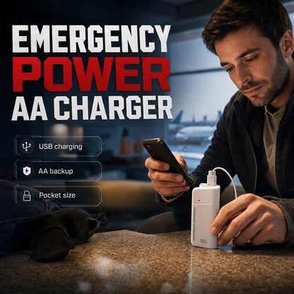 🔋 50 % RABATT NU! 📱 Portabel Nödladdare med AA-batterier & LED-ficklampa – Praktisk Reservström När Du Behöver Den 🔦