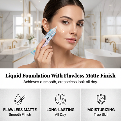 💄 50 % RABATT NU! ✨ HögTäckande Matt Foundation – Täcker Tatueringar, Hudmissfärgningar & Synliga Ojämnheter 🌸