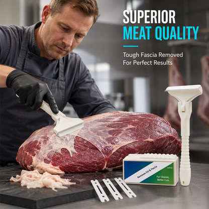 🥩 50 % RABATT NU! 🔪 Köttskrapa i Rostfritt Stål – Effektiv Trimning av Fett & Seg Vävnad på Nötkött och Fläsk ✨