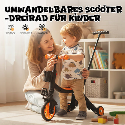 🛴👶 50 % RABATT NU! ✨ Multifunktionell 3-i-1 Barnscooter – Förvandlas mellan Trehjuling & Scooter – Lek, Balans & Rörelse 🎉