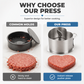 🍔🔥 50 % RABATT NU! ✨ Burgerpress i Rostfritt Stål – Forma Perfekta Runda & Hjärtformade Burgare Enkelt