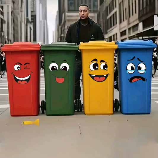 😊🗑️ 50 % RABATT NU! ✨ Roliga Smileys-Klistermärken för Soptunnan – Förvandla Din Soptunna till En Rolig Inredningsdetalj 🏠💛