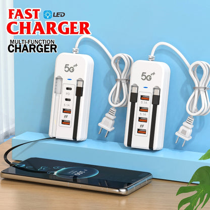 🔥🎁 NYHET – 50 % RABATT! ⚡ USB-laddningsstation med Flera Portar – Ladda Flera Enheter Smidigt på Skrivbordet 🔌✨