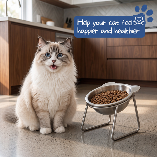 🥣🐱🐶 50 % RABATT! 15° Lutande Matskål för Katter & Hundar – Naturligare Ätposition & Skonsammare Design ✨