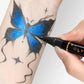 🎨 Set med 10 Tatueringpennor – Skapa Färgstark Kroppskonst med Pärlemorskimrande Färger ✨