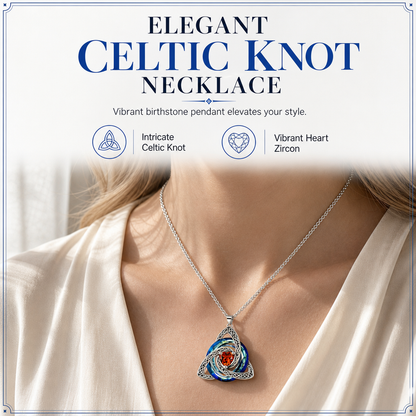 🔥🎁 NYHET! 50 % RABATT 🔥☘️ Keltiskt Knuthalsband med Födelsesten för Kvinnor – Ett Personligt Smycke med Betydelse 💎