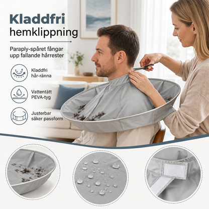 🥳 50 % RABATT! ✂️ Klippkappa för Hemmaklippning med Håruppsamlare – Slipp Hår på Golvet