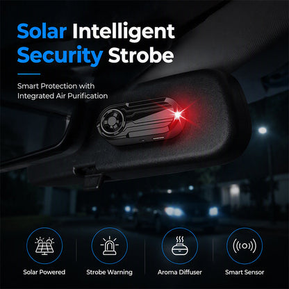 🔥🎁 KÖP 2, FÅ 1 GRATIS! 🚗☀️ Soldriven LED-varningslampa för Bil – Simulerar Aktivt Stöldskyddsljus Utan Kablar 🚨