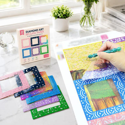 🎁 KÖP 2, FÅ 1 GRATIS! ✨ Skyddsark för Diamantmålning – Håll Den Klibbiga Duken Ren från Damm & Hår