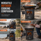 🔥 50% RABATT! ✨ Kraftigt Stormkök i Kolstål för Ved & Kol – Portabelt Campingkök & Vildmarksspis 3-i-1 ⛺