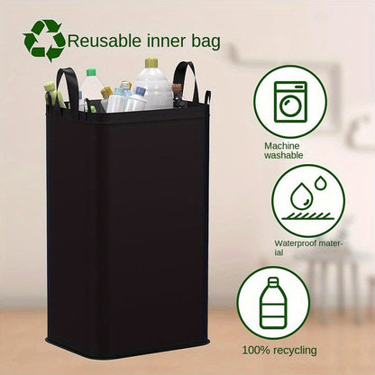♻️ Hopfällbar Återvinningsbehållare med Lock – 100 L för Plastflaskor & Förpackningar