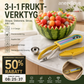 🍈✨ 3-i-1 Fruktverktyg – Melonkula, Skär & Dekorera Frukt Enkelt